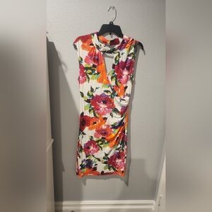 Cache Multicolor Floral Mini Dress